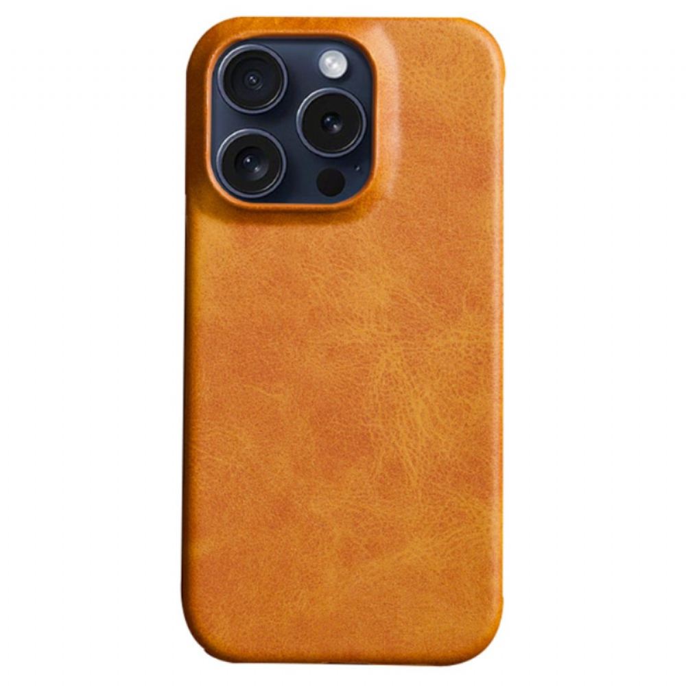 Kryt iPhone 16 Pro Kryty Na Mobil Kožený Efekt