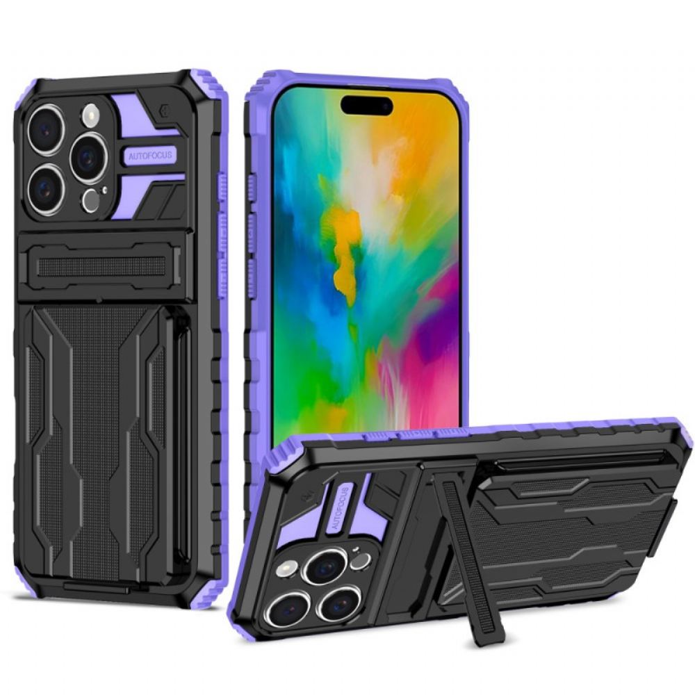 Kryt iPhone 16 Pro Kryty Na Mobil S Integrovaným Držákem Karty A Podporou