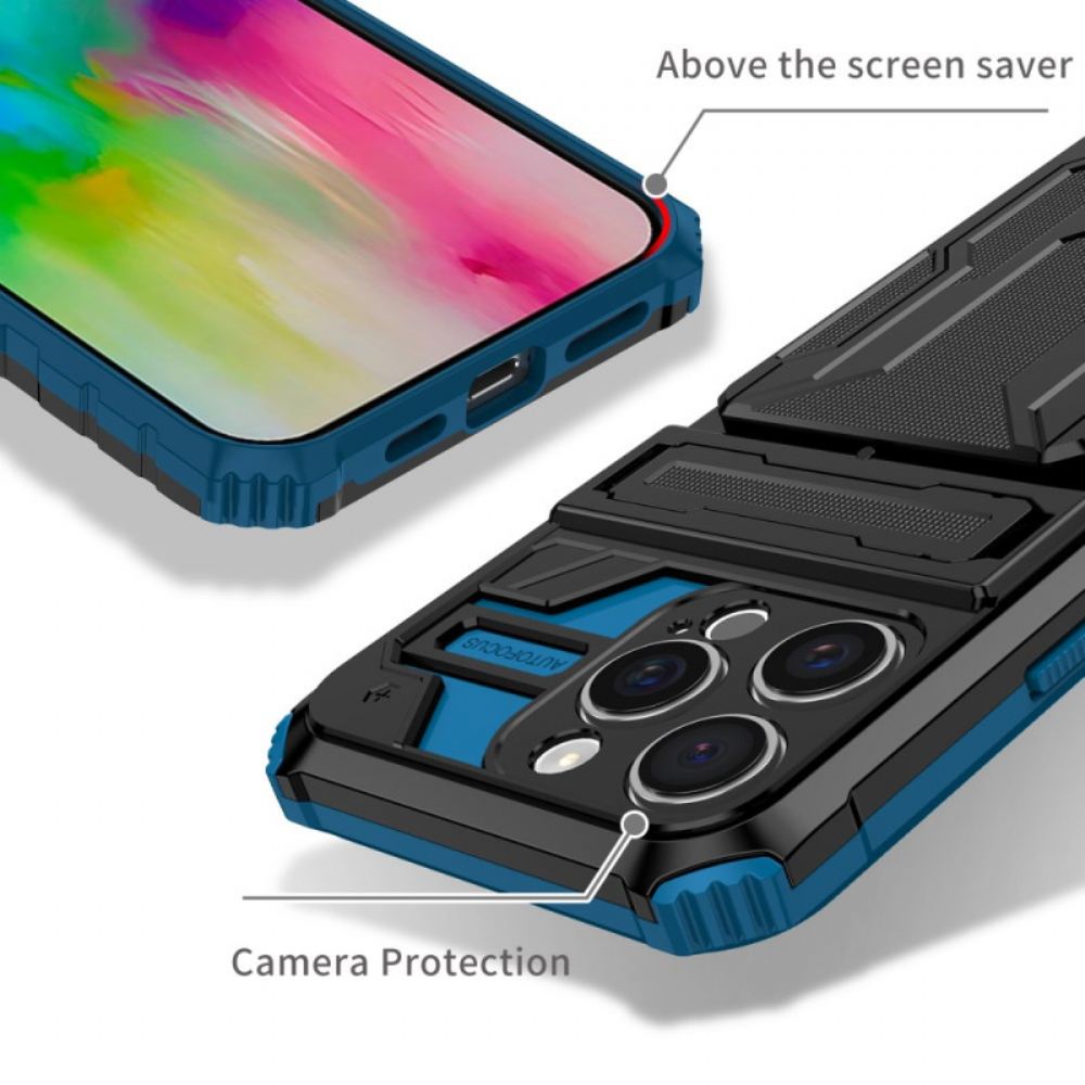Kryt iPhone 16 Pro Kryty Na Mobil S Integrovaným Držákem Karty A Podporou
