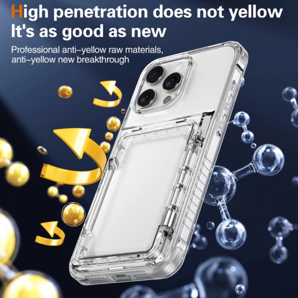 Kryt iPhone 16 Pro Transparentní Podpora A Držák Karty