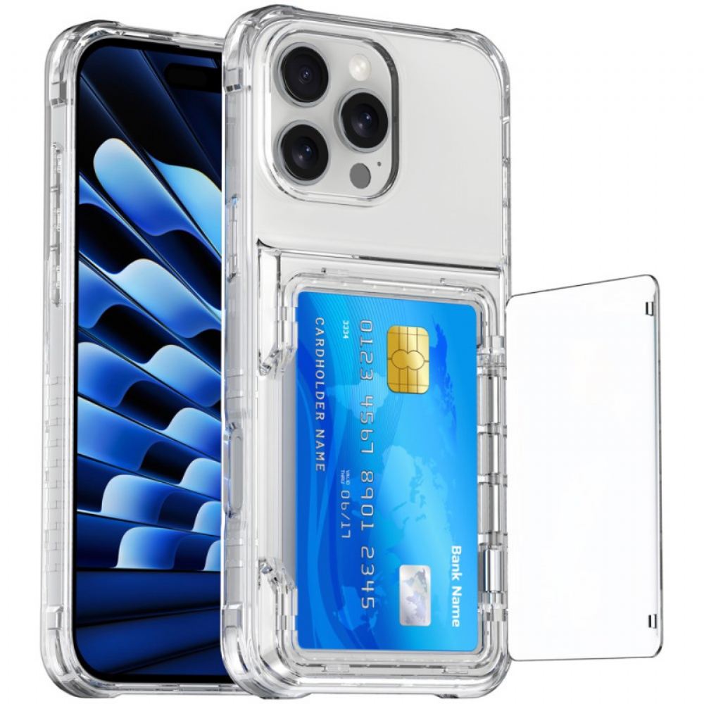 Kryt iPhone 16 Pro Transparentní Podpora A Držák Karty