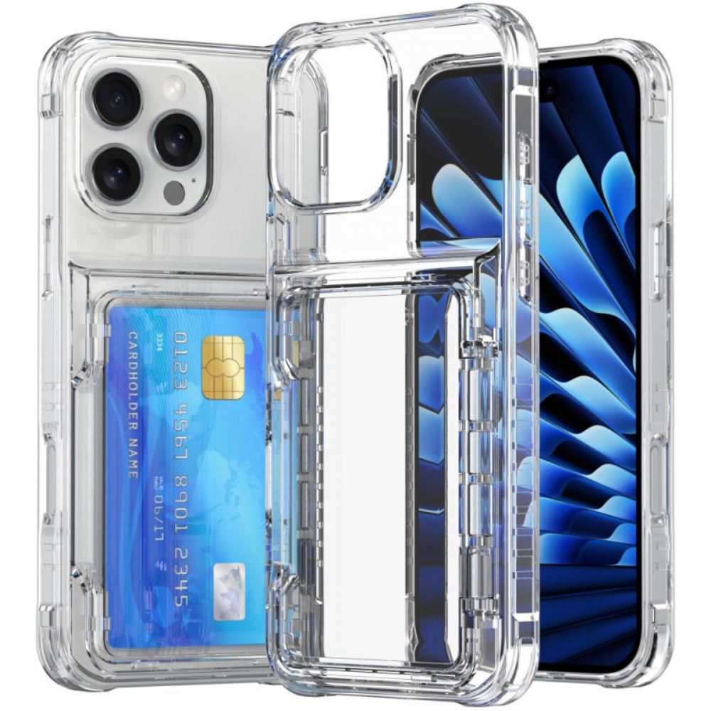 Kryt iPhone 16 Pro Transparentní Podpora A Držák Karty