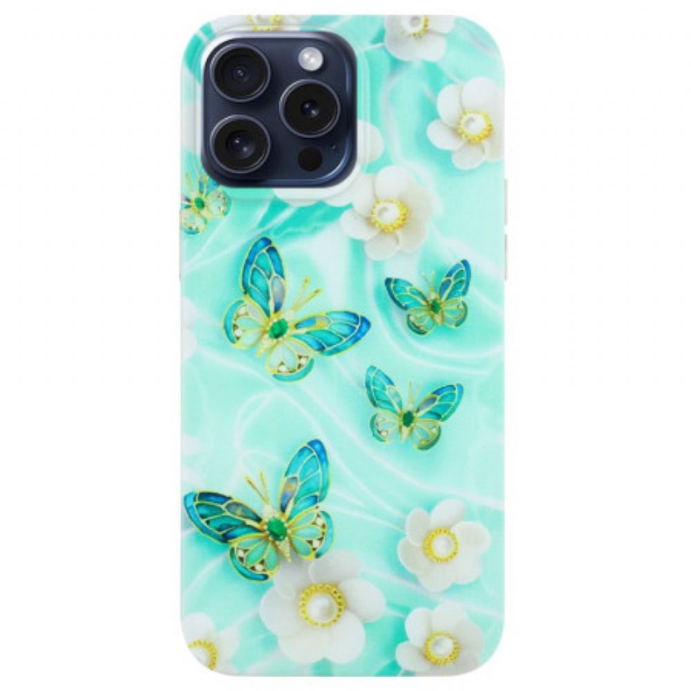 Kryt iPhone 16 Pro Zelení Motýli