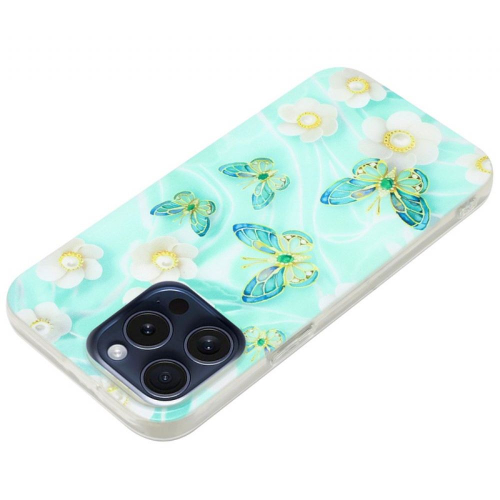 Kryt iPhone 16 Pro Zelení Motýli