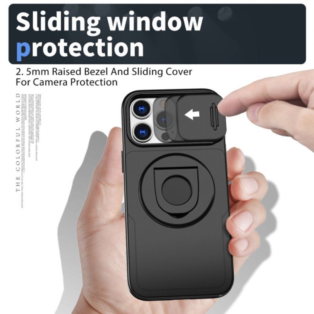 Kryt Na iPhone 16 Pro Magnetický Podpůrný Kroužek A Posuvný Kryt Objektivu