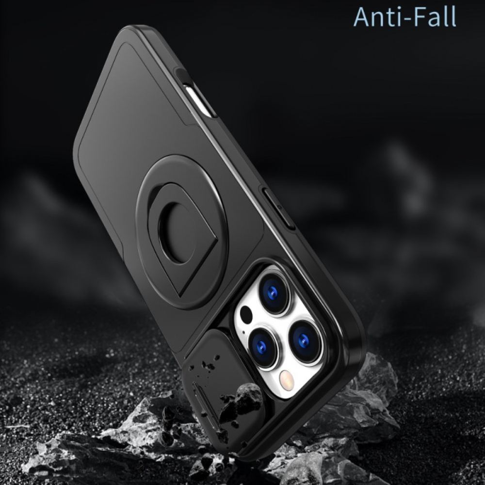 Kryt Na iPhone 16 Pro Magnetický Podpůrný Kroužek A Posuvný Kryt Objektivu