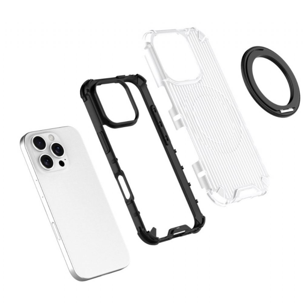 Kryt Na iPhone 16 Pro Pruhovaný Prstencový Magnetický Držák