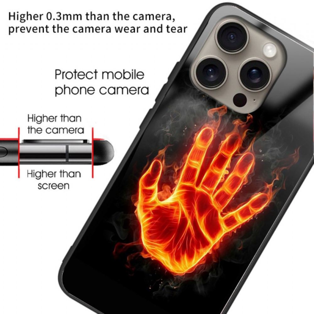 Kryt Na iPhone 16 Pro Ruku Na Ohnivé Tvrzené Sklo