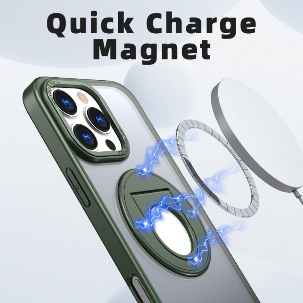 Kryt Na iPhone 16 Pro Transparentní Magsafe Kompatibilní S Podpůrným Kroužkem