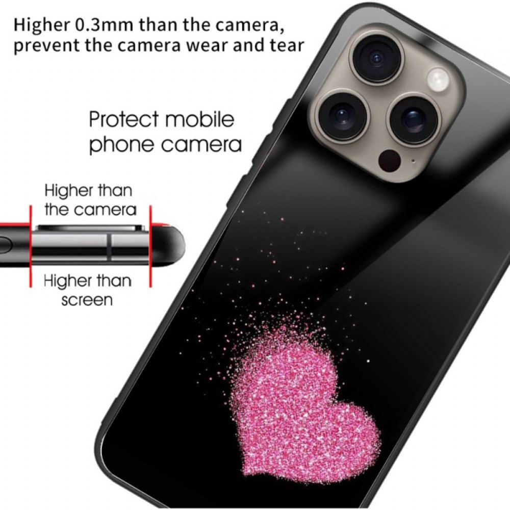 Kryt Na iPhone 16 Pro Tvrzené Sklo Srdce