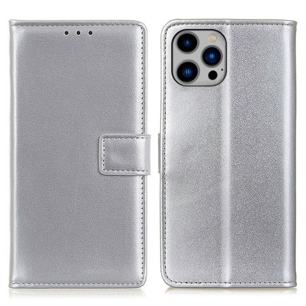 Peněženková Pouzdra iPhone 16 Pro Kryty Na Mobil Jednoduchá Umělá Kůže
