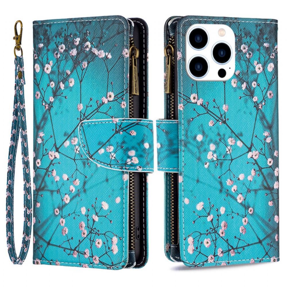 Peněženková Pouzdra iPhone 16 Pro Kryty Na Mobil Peněženka Plum Blossom