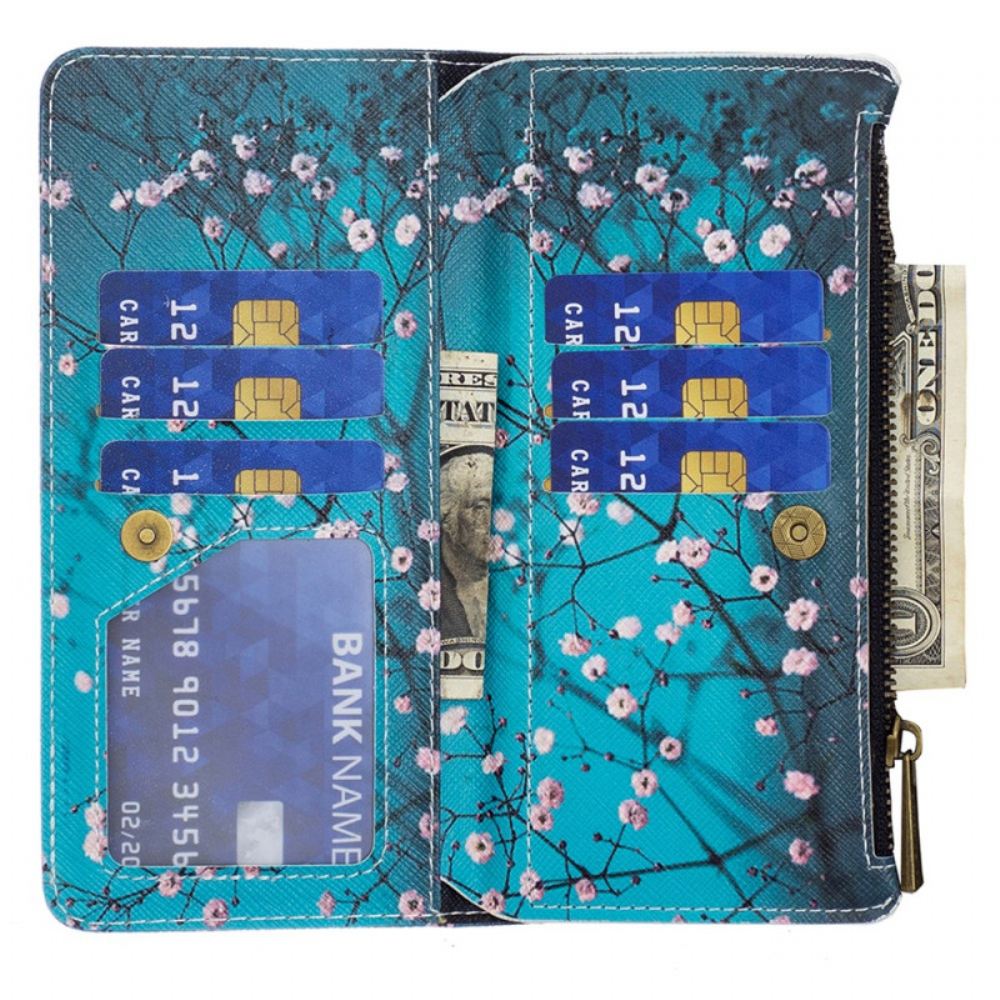 Peněženková Pouzdra iPhone 16 Pro Kryty Na Mobil Peněženka Plum Blossom