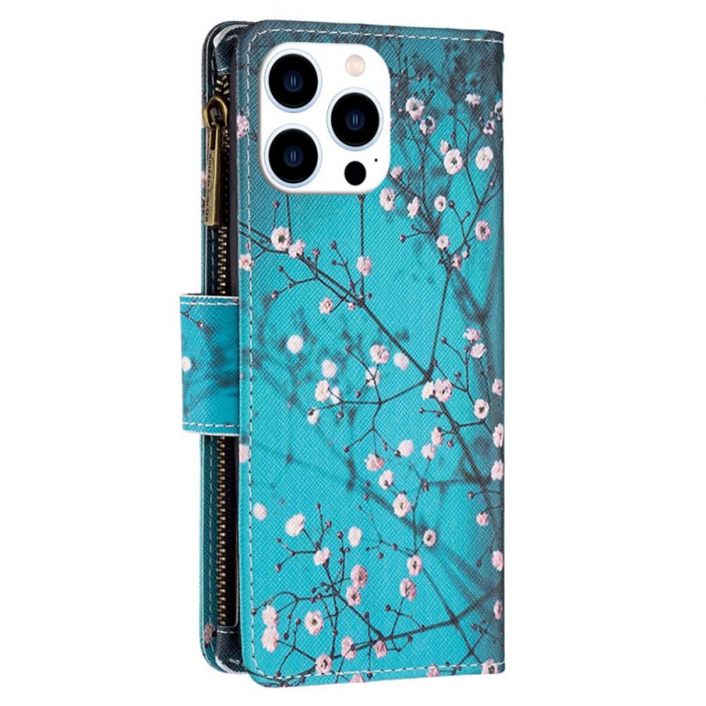 Peněženková Pouzdra iPhone 16 Pro Kryty Na Mobil Peněženka Plum Blossom