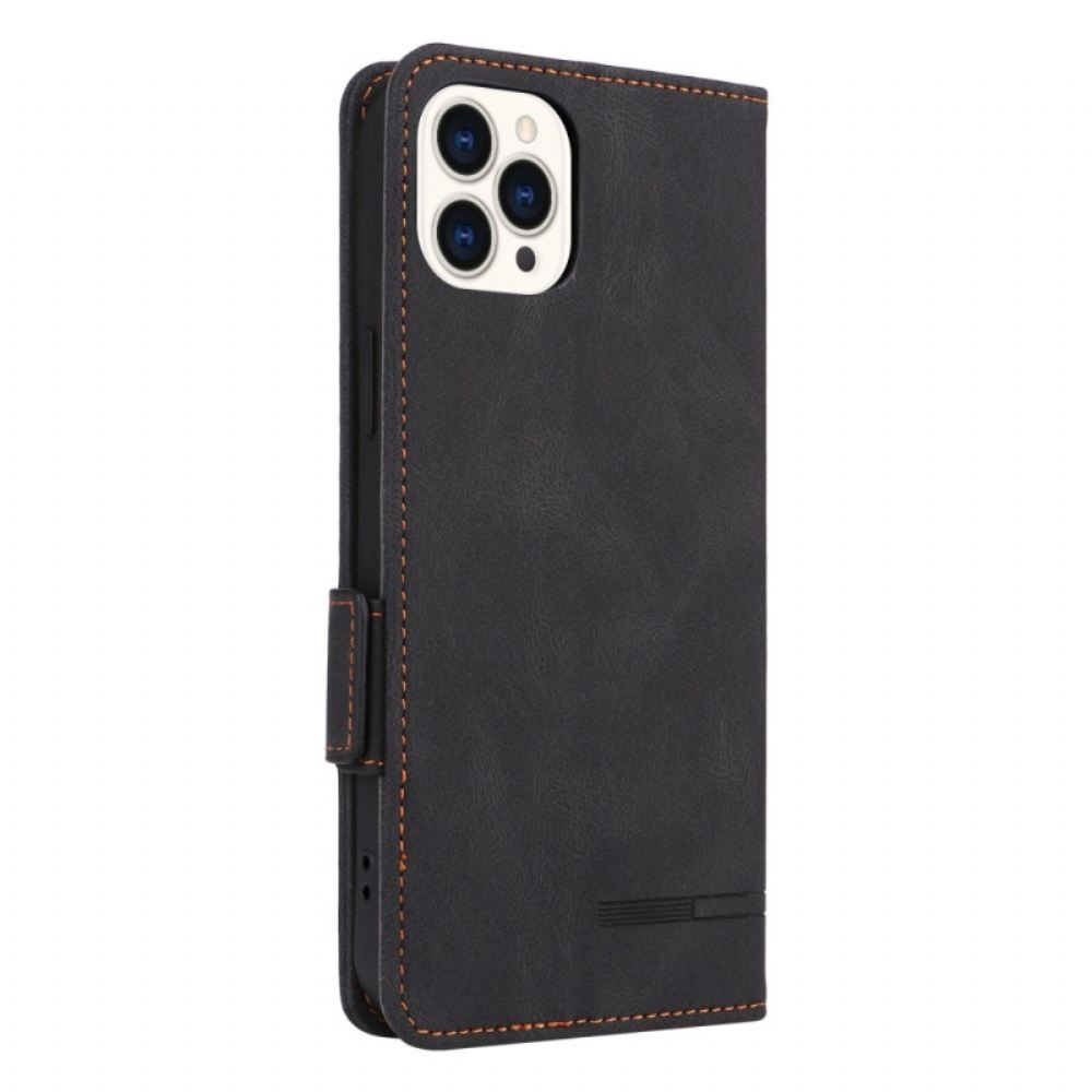 Peněženková Pouzdra iPhone 16 Pro Kryty Na Mobil Retro Styl S Dvojitou Sponou