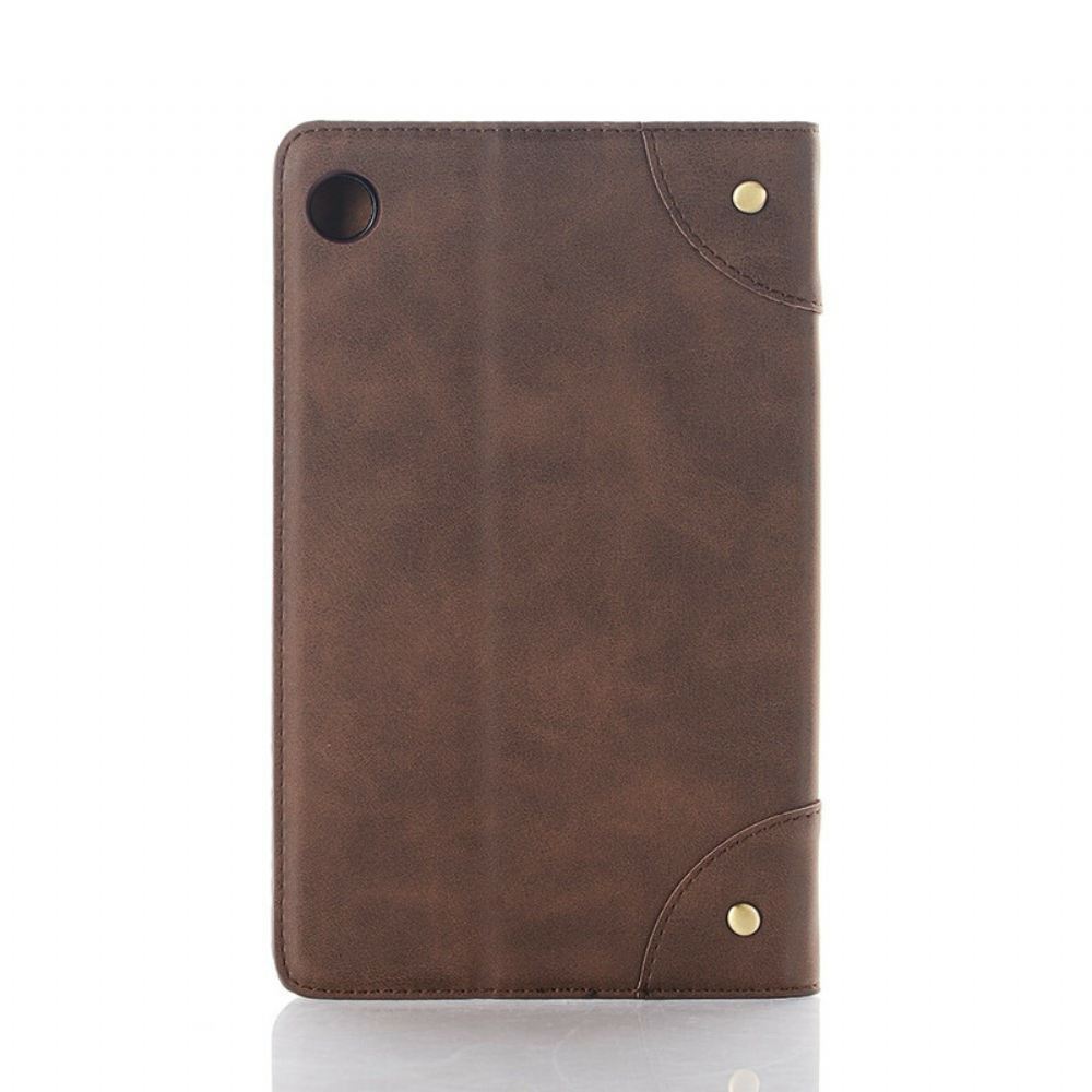 Kožené Pouzdro Folio Na Huawei MatePad T 8 Vintage Nýty Z Umělé Kůže