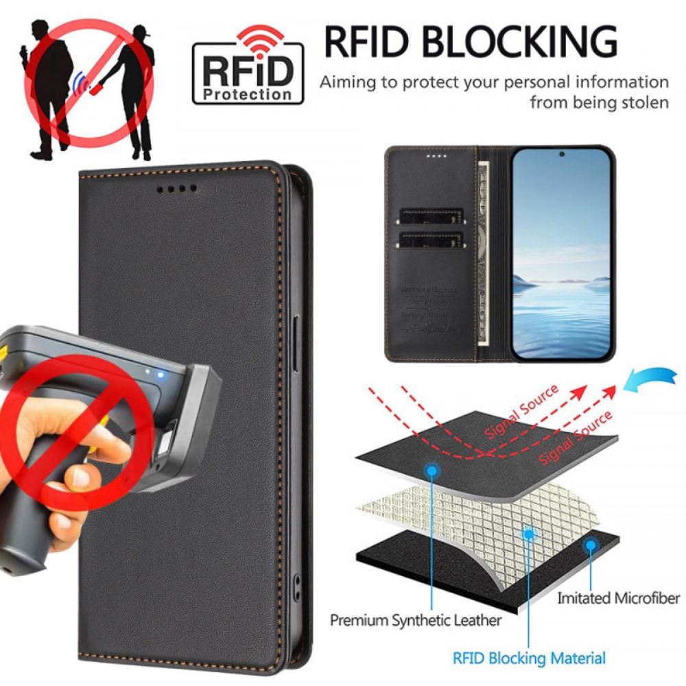 Kožené Pouzdro Folio Na Xiaomi 17 Magnetické Zapínání A Ochrana Rfid