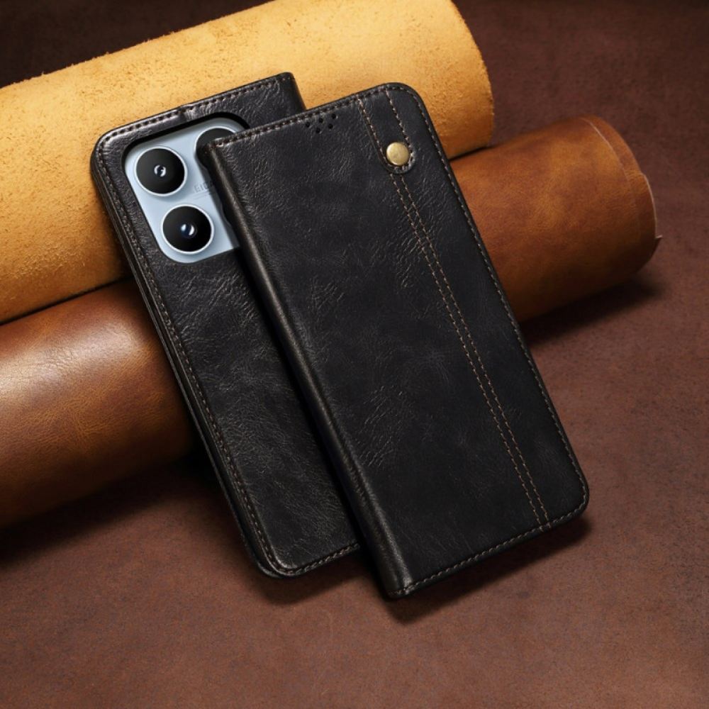 Kožené Pouzdro Folio Xiaomi 17 Voskovaná Imitace Kůže