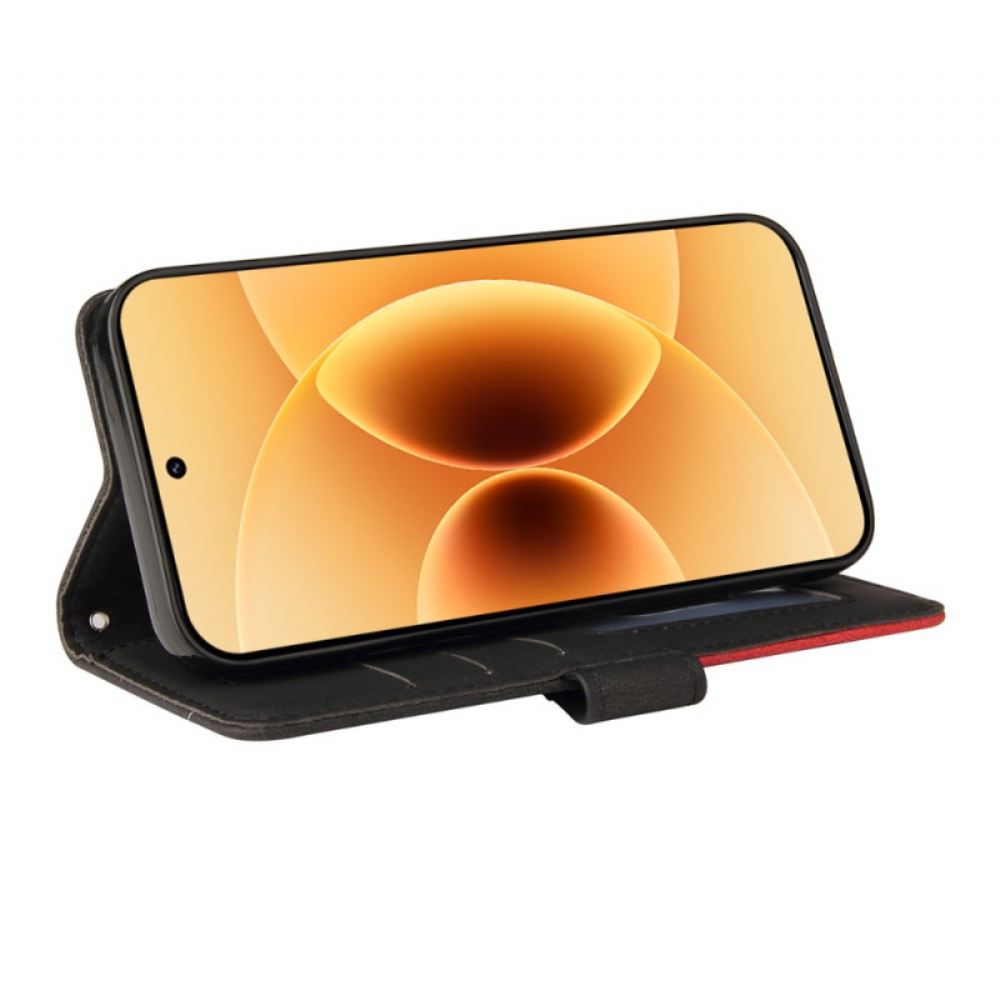 Kožený Kryt Na Xiaomi 17 Dvoubarevná Vlnovka