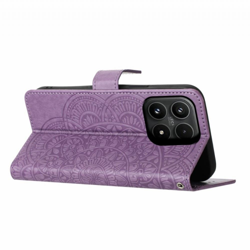 Kožený Kryt Na Xiaomi 17 Gravírování Mandaly