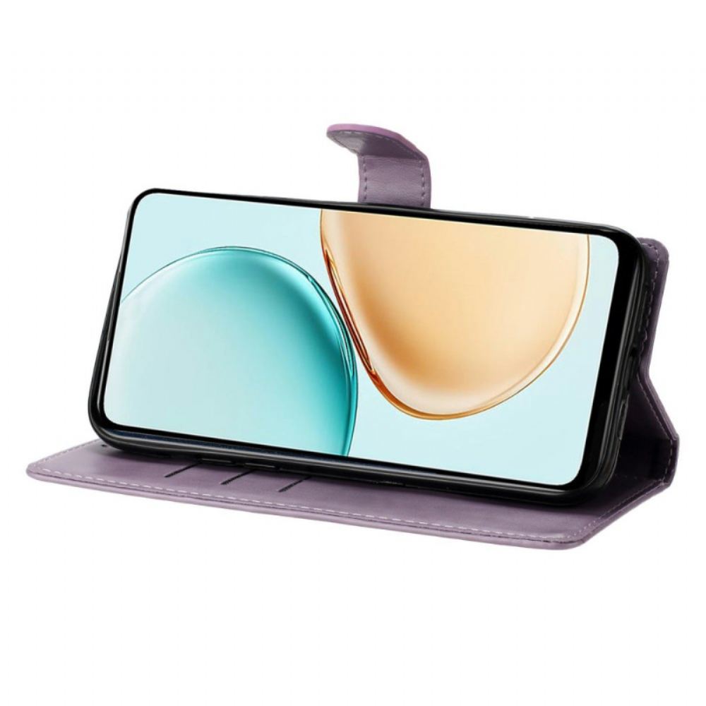 Kožený Kryt Na Xiaomi 17 Květinový Potisk