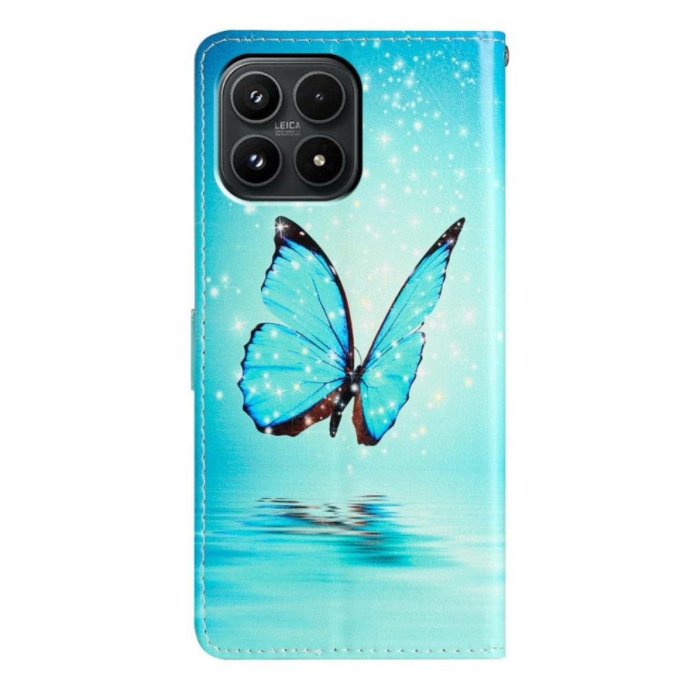Kožený Kryt Xiaomi 17 Motýl Na Vodě