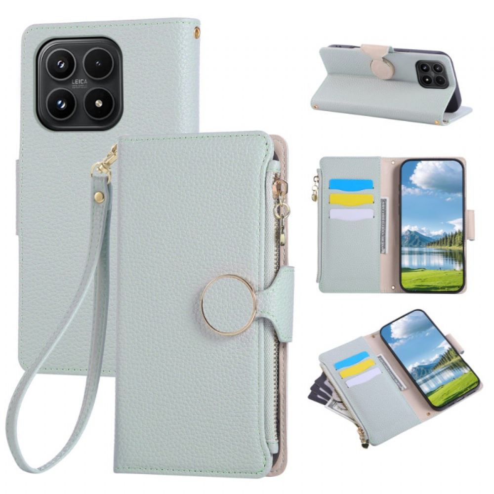 Kožený Kryt Xiaomi 17 Peněženka Na Zip