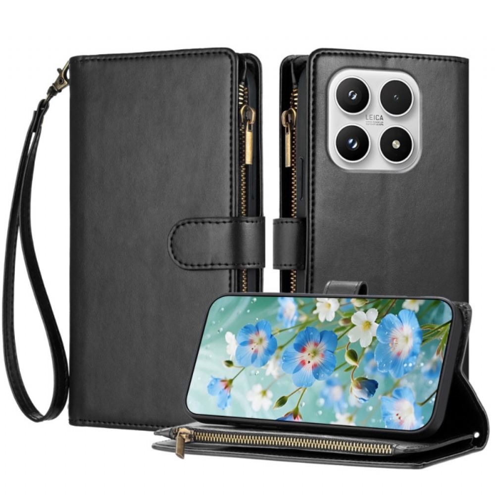 Kožený Kryt Xiaomi 17 Peněženka S Popruhem