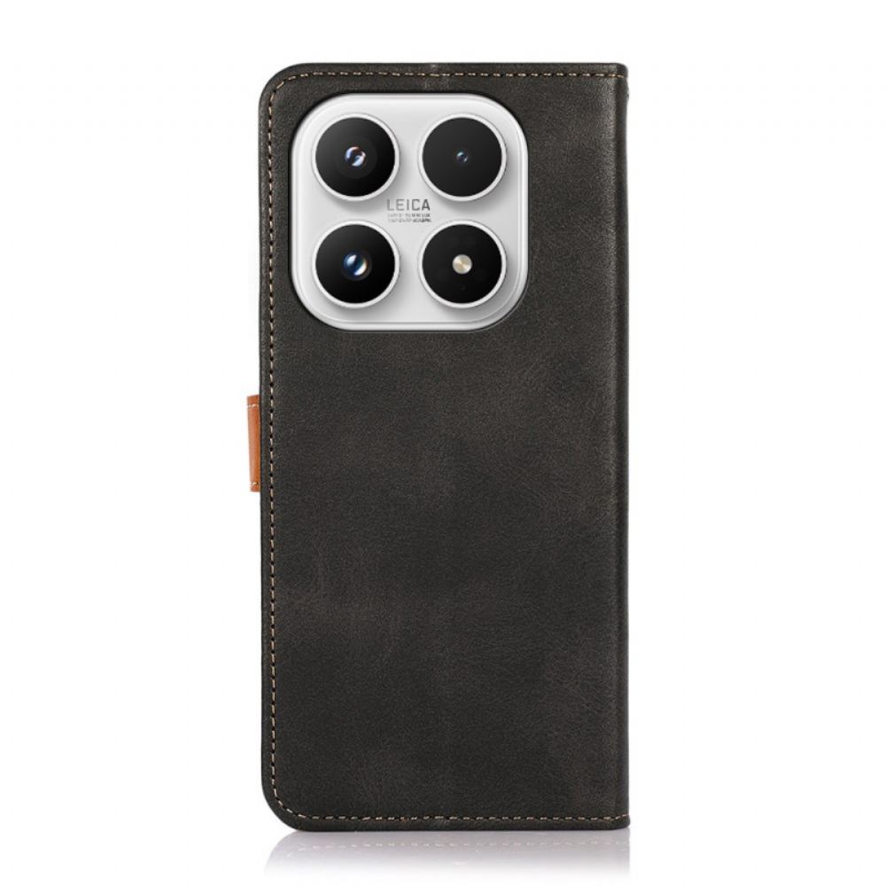 Kožený Kryt Xiaomi 17 Zlatá Spona Khazneh