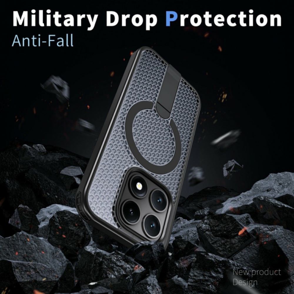 Kryt Xiaomi 17 Kryty Na Mobil Magnetická Mřížková Textura Se Stojánkem