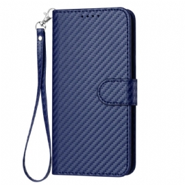 Peněženková Pouzdra Xiaomi 17 Kryty Na Mobil Textura Uhlíkových Vláken