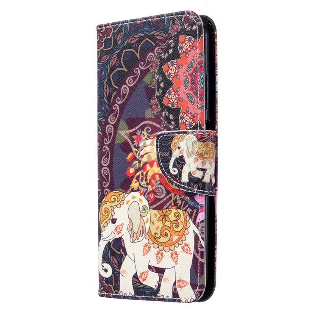 Flipové Pouzdro Na Huawei P40 Lite Mandala Etničtí Sloni