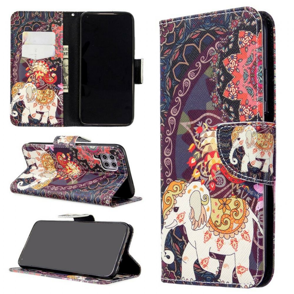 Flipové Pouzdro Na Huawei P40 Lite Mandala Etničtí Sloni