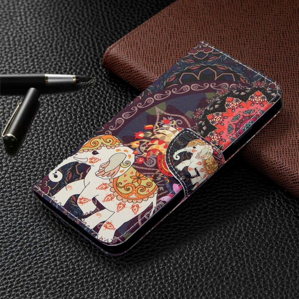 Flipové Pouzdro Na Huawei P40 Lite Mandala Etničtí Sloni