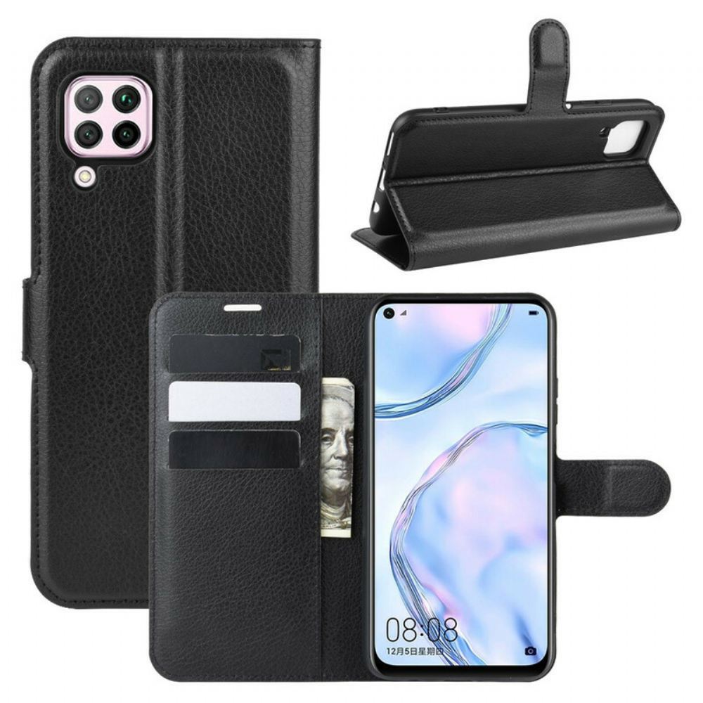 Kožené Pouzdro Na Huawei P40 Lite Klasická Umělá Kůže Litchi