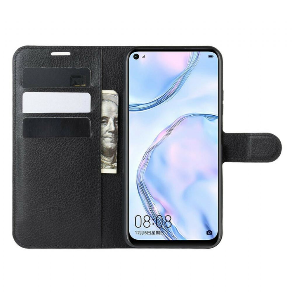 Kožené Pouzdro Na Huawei P40 Lite Klasická Umělá Kůže Litchi