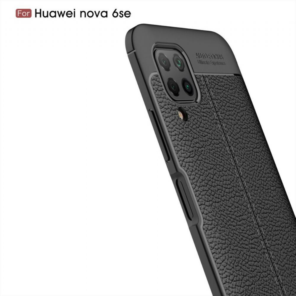 Kryty Na Mobil Na Huawei P40 Lite Efekt Kůže Litchi S Dvojitou Linií