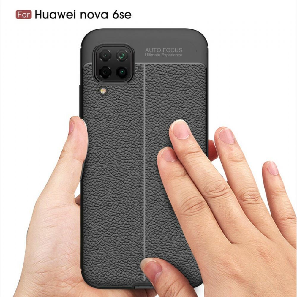 Kryty Na Mobil Na Huawei P40 Lite Efekt Kůže Litchi S Dvojitou Linií