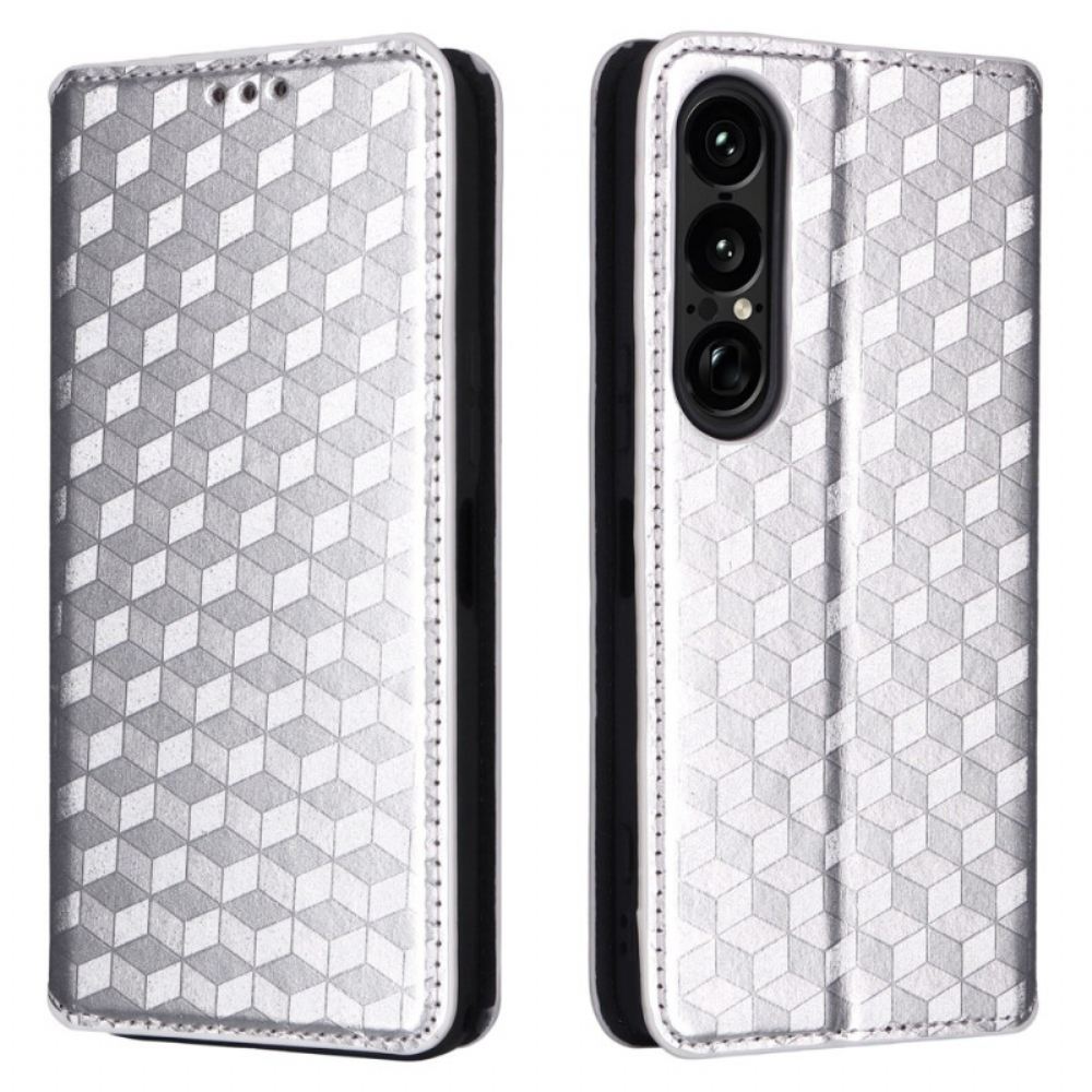 Kožené Pouzdro Folio Sony Xperia 1 Vii 3d Diamanty