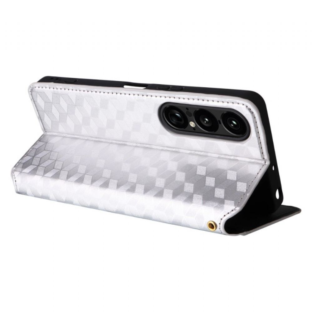 Kožené Pouzdro Folio Sony Xperia 1 Vii 3d Diamanty