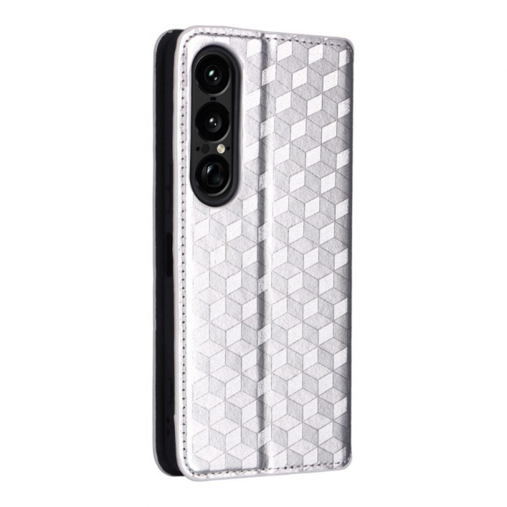 Kožené Pouzdro Folio Sony Xperia 1 Vii 3d Diamanty