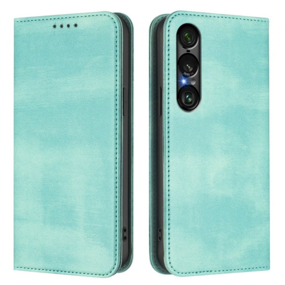 Kožené Pouzdro Sony Xperia 1 Vii Rfid Ochrana Retro Design