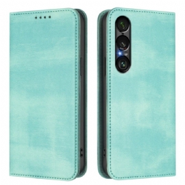 Kožené Pouzdro Sony Xperia 1 Vii Rfid Ochrana Retro Design