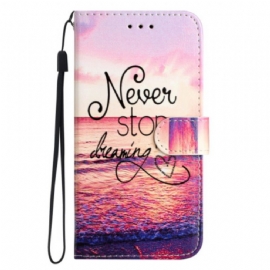 Kožený Kryt Na Sony Xperia 1 Vii Nikdy Nepřestávej Snít