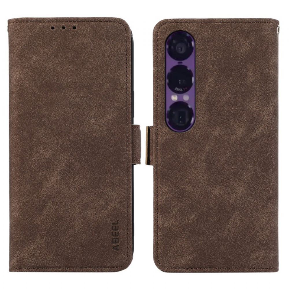 Kožený Kryt Sony Xperia 1 Vii Abeel Semišový Efekt