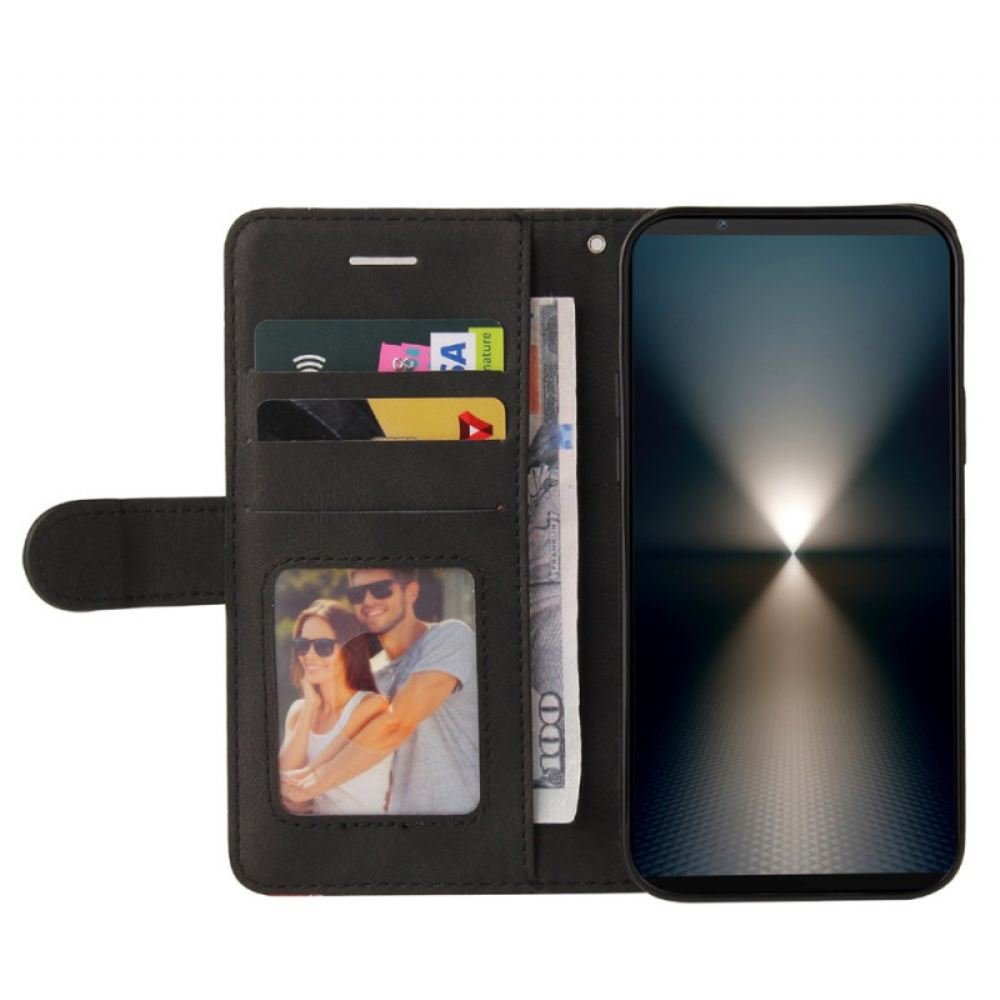 Kožený Kryt Sony Xperia 1 Vii Dvoubarevná Vlnovka