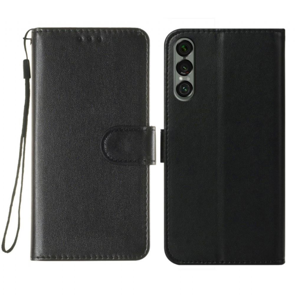 Kožený Kryt Sony Xperia 1 Vii Monochromatický