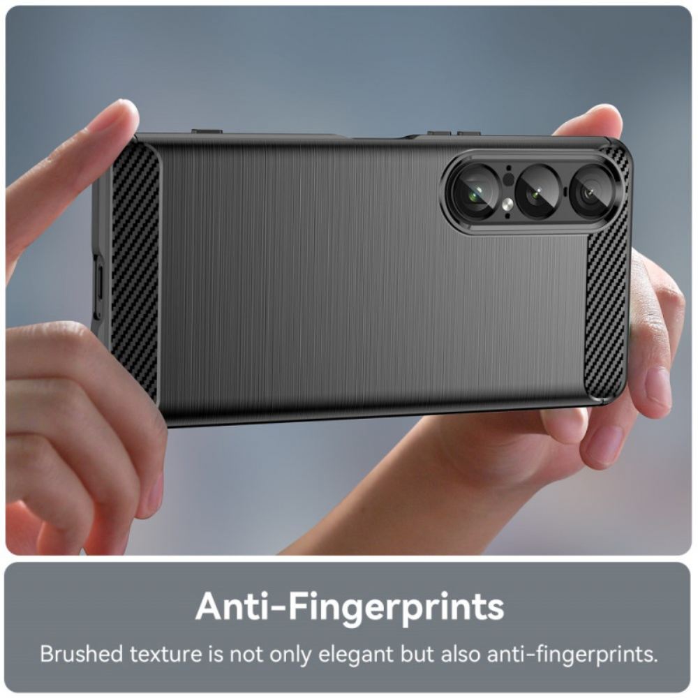 Kryt Sony Xperia 1 Vii Kartáčované Uhlíkové Vlákno