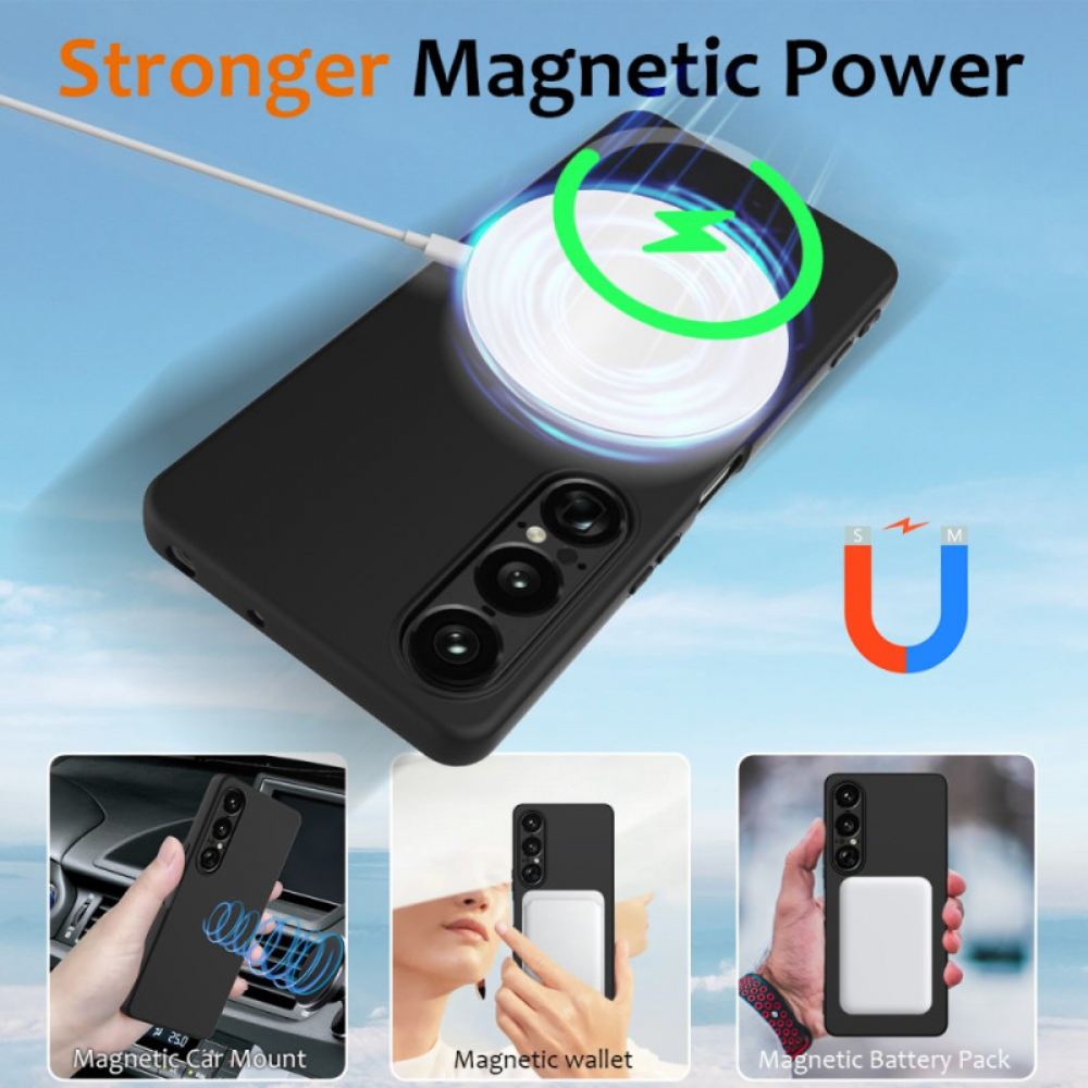 Kryt Sony Xperia 1 Vii Silikonová Fólie Kompatibilní S Magsafe Se Šňůrkou