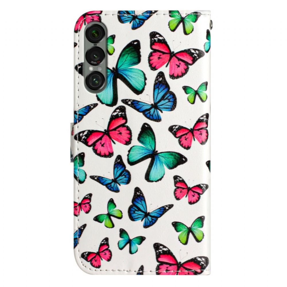 Peněženková Pouzdra Sony Xperia 1 Vii Kryty Na Mobil Motýlí Vzor